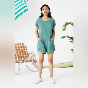 Back Beat Co. Green XS/S 100% Organic Cotton Slip On Romper
